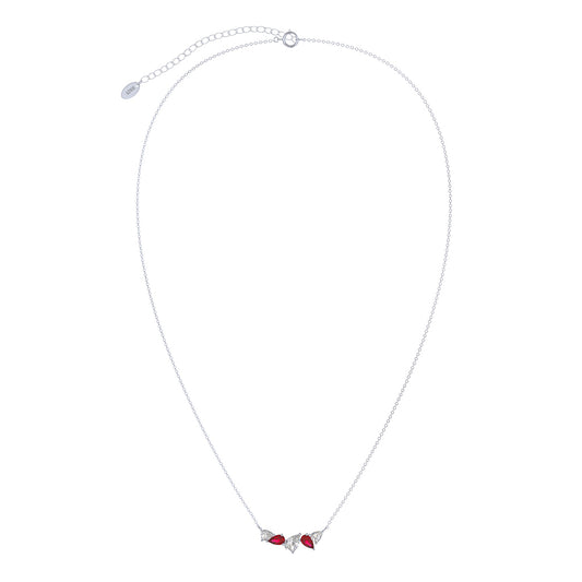 Sterling Silver Multi Pear Shaped Stones on Chain Necklace