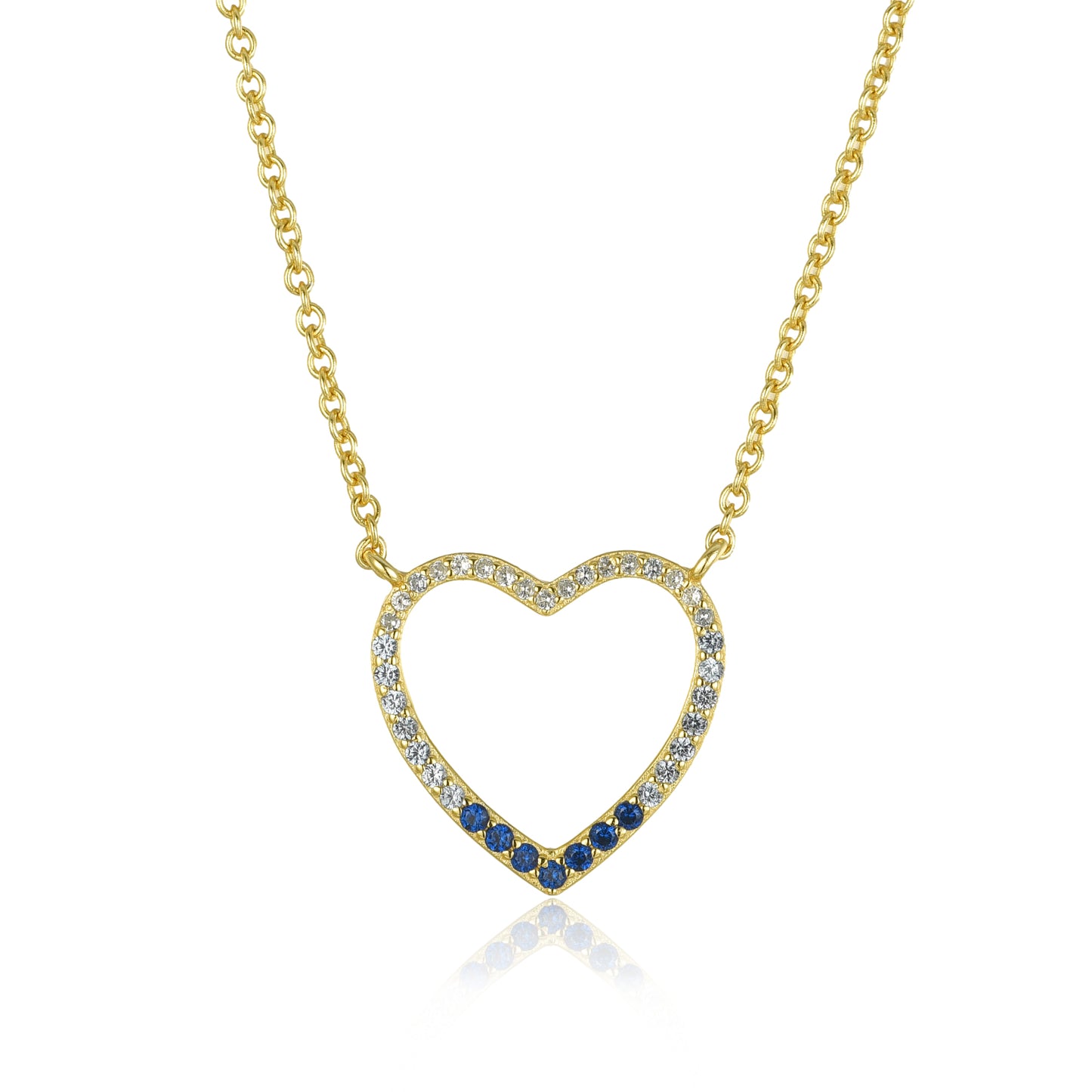 Sterling Silver Colorful Heart Necklace