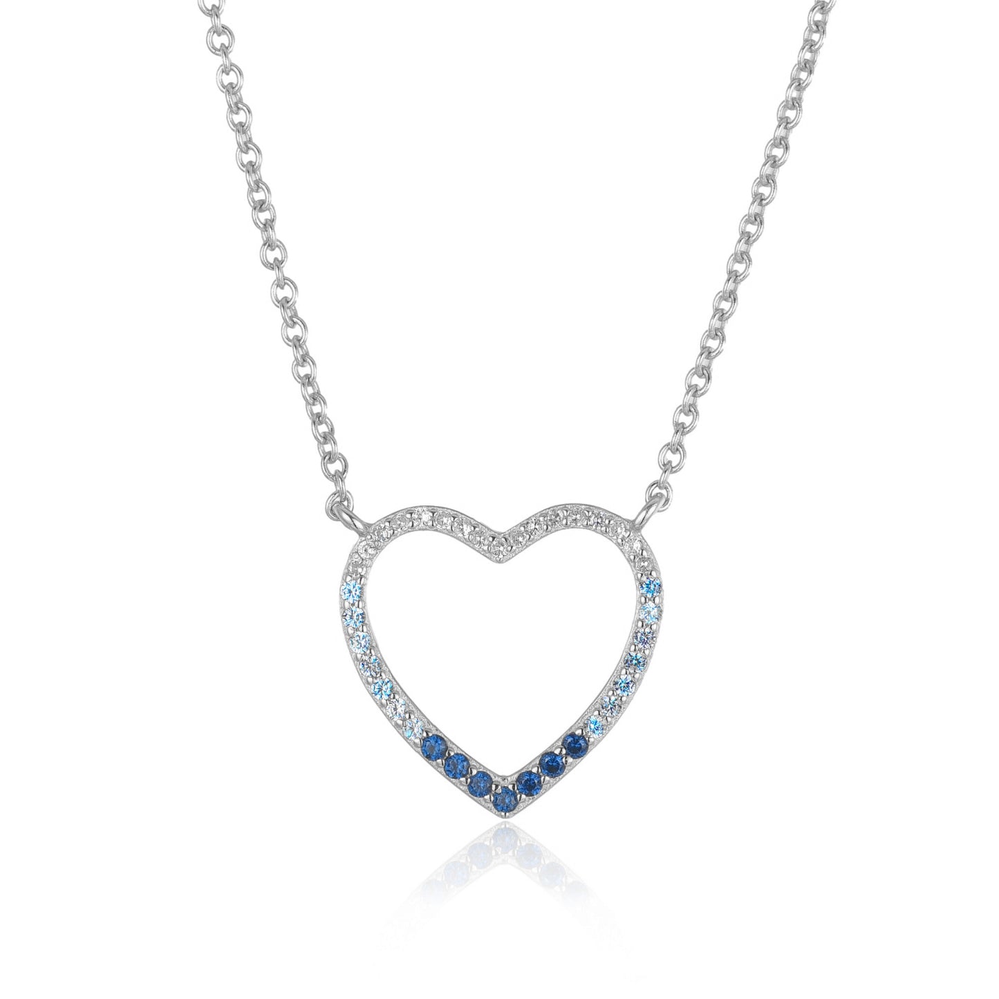 Sterling Silver Colorful Heart Necklace