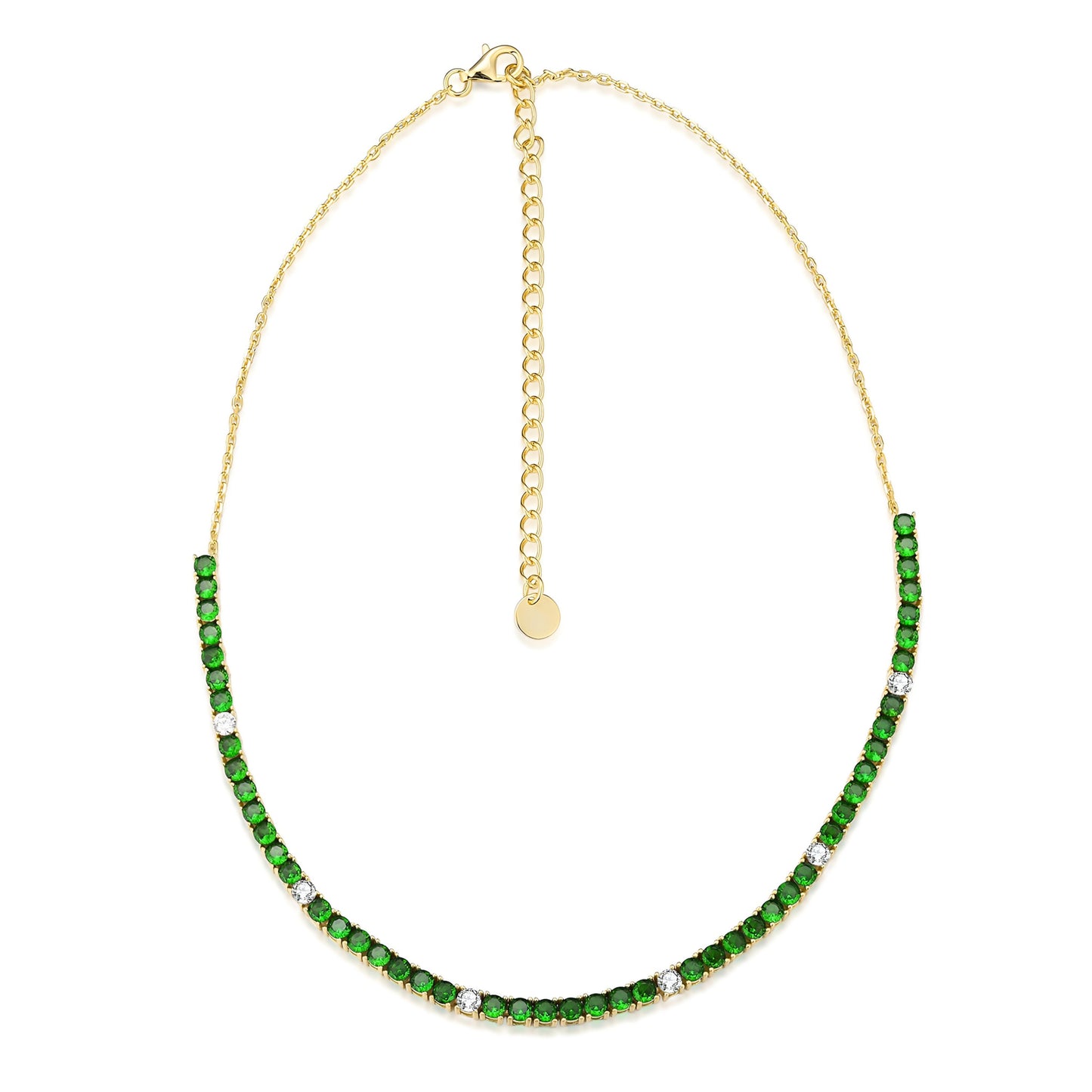 Sterling Silver Colorful 55 Stone Tennis Necklace