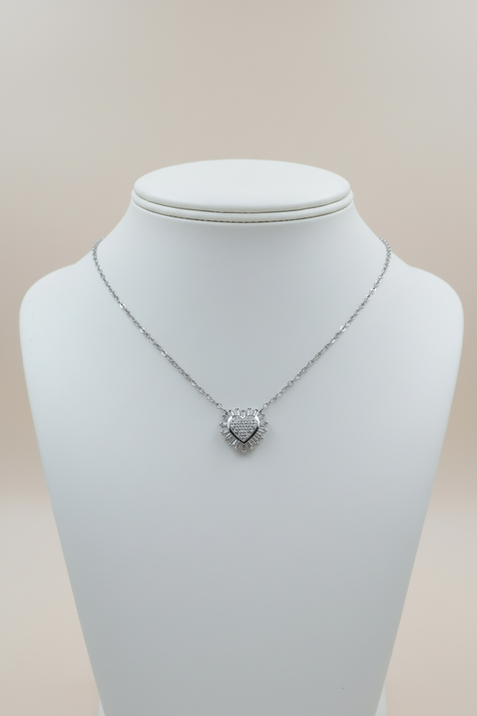 10K Gold 9mm Diamond Heart Necklace