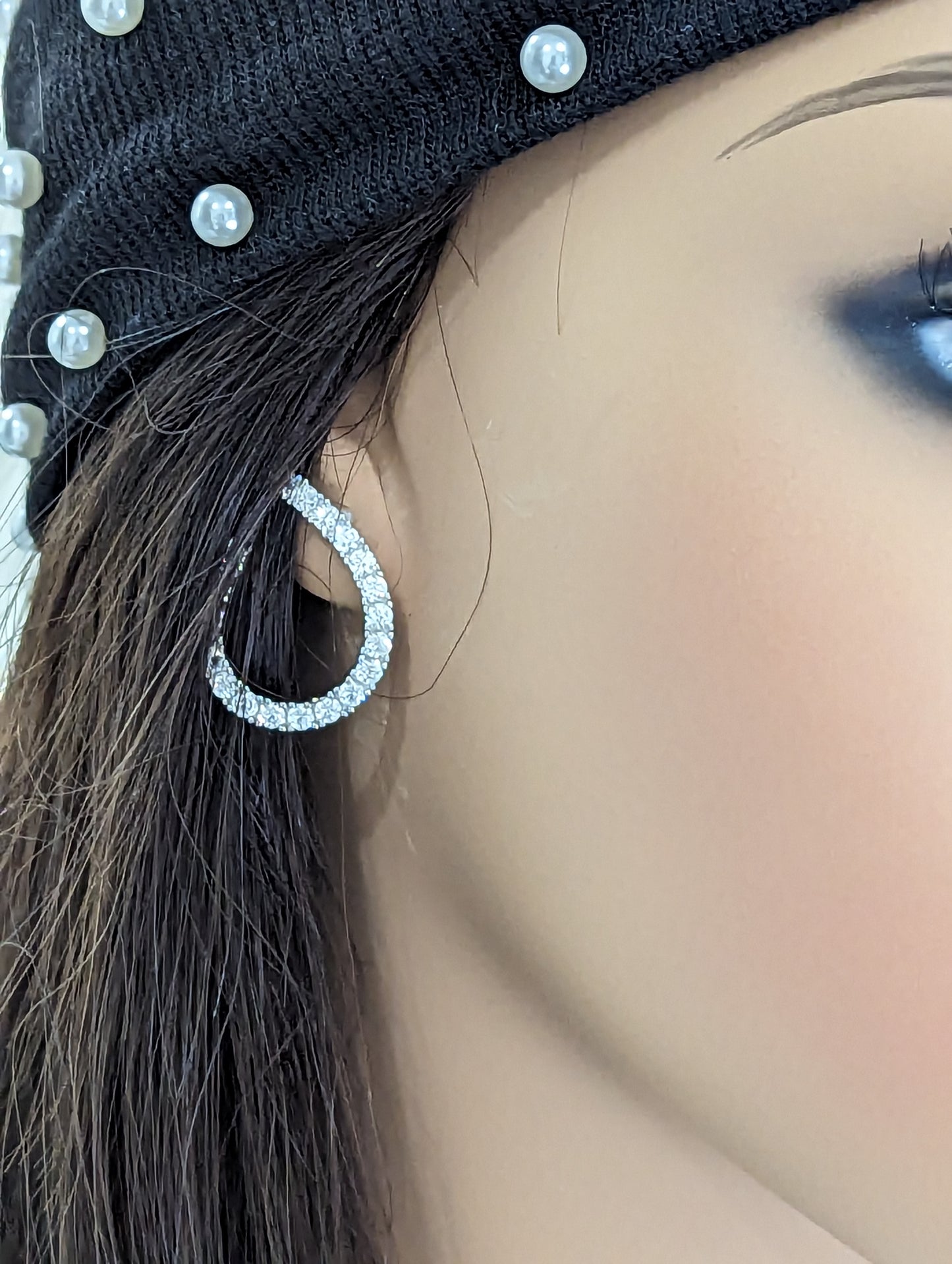 Sterling Silver 'J' CZ Tennis Earring on Post