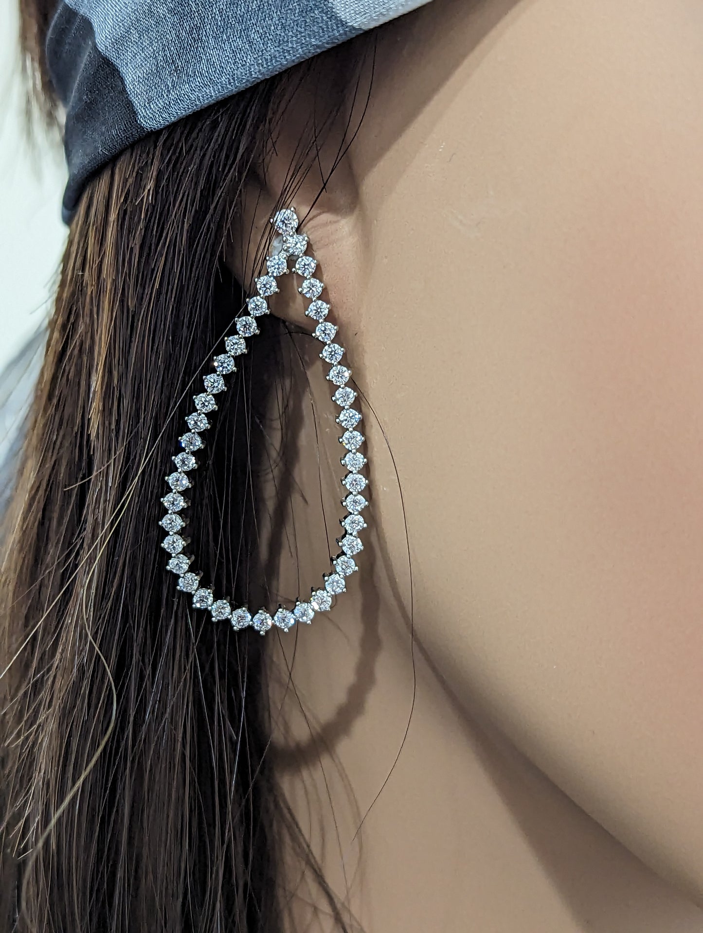 Sterling Silver CZ Teardrop Earring