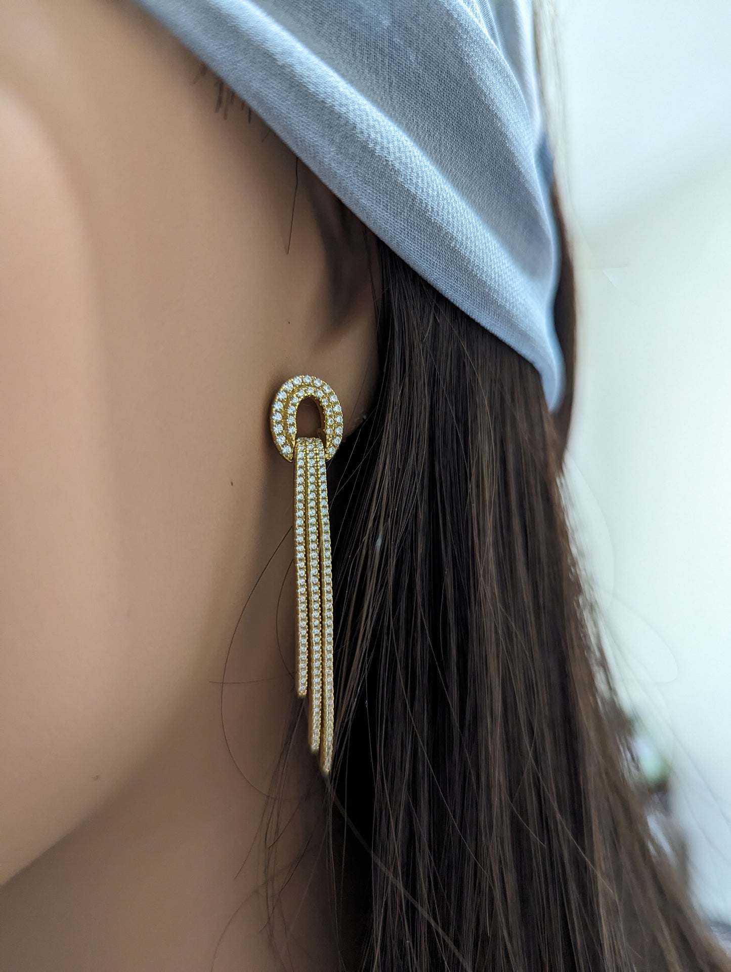 Sterling Silver 3 Strand Tassel Earrings