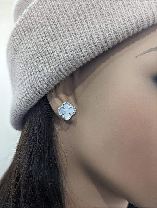 Sterling Silver Classic Clover Stud Earrings
