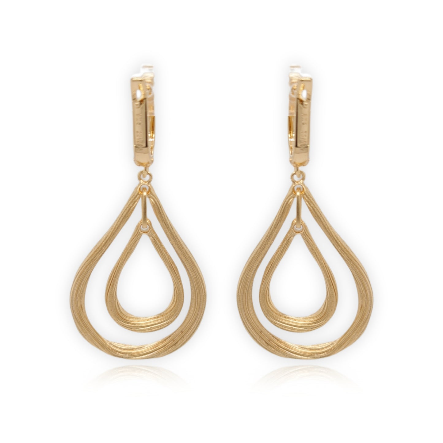 Gold Plated Sterling Silver Double Teardrop Earring