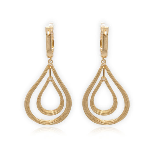 Gold Plated Sterling Silver Double Teardrop Earring