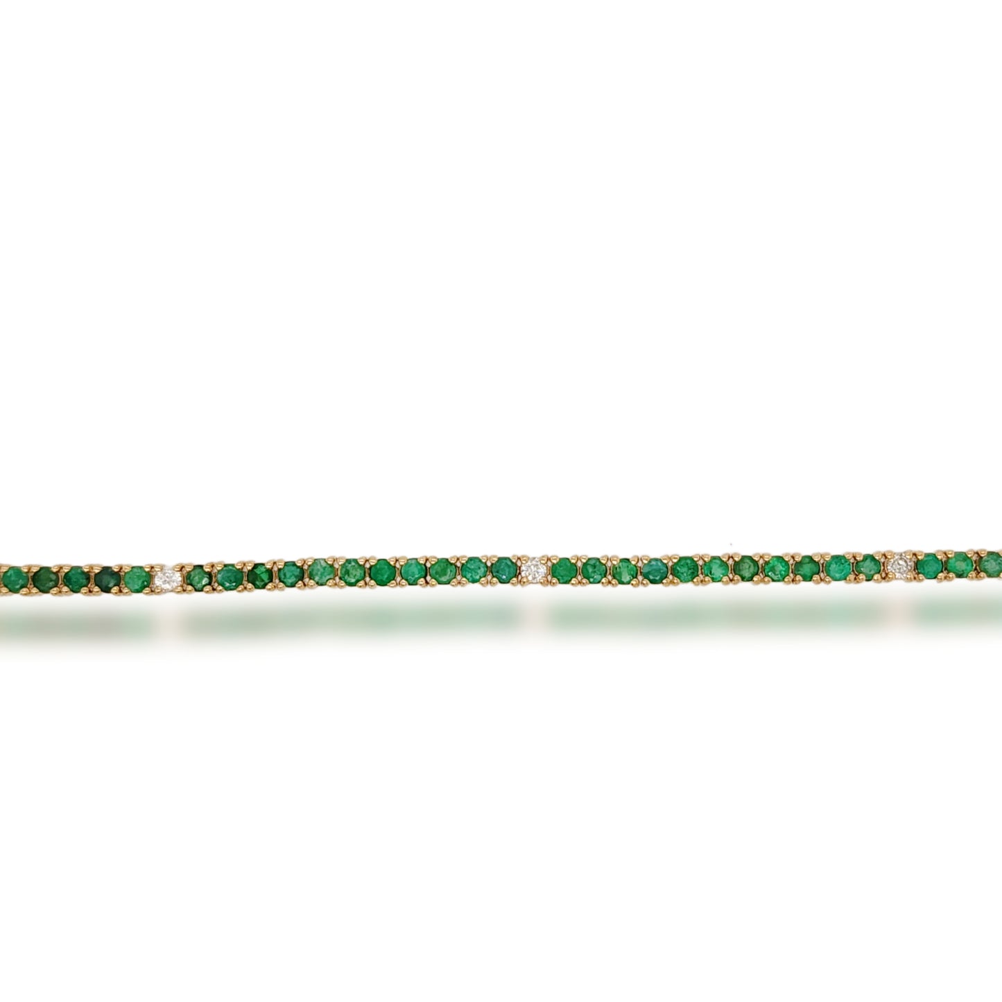14K Gold Ruby or Emerald, and Diamond Bracelet