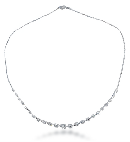 14K 23 Stone Lab Grown Diamond Graduated Tennis Separation Necklace
