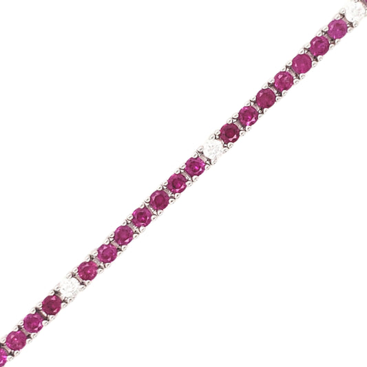 Sterling Silver Ruby, Emerald, and Sapphire Colored CZ Stone Bracelets - HK Jewels