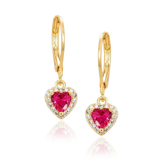 Gold Plated Heart Earrings for Kids (8mm) – Hypoallergenic Surgical Steel Leverback Drops