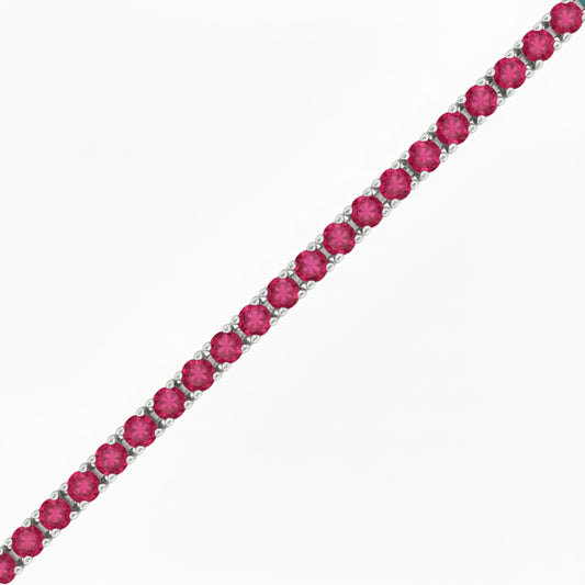 Sterling Silver Ruby, Emerald, and Sapphire Colored CZ Stone Bracelets - HK Jewels