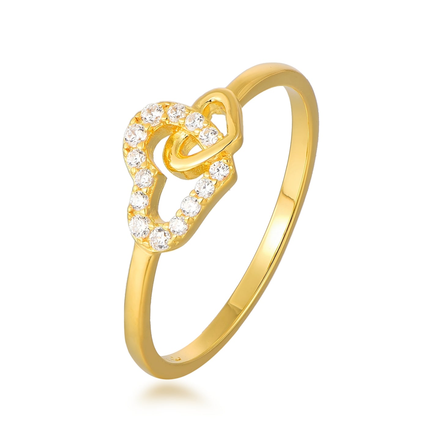 Sterling Silver Interlocking Hearts Ring