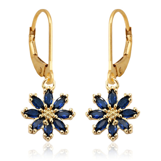 Colorful 8 Petal Flower Surgical Steel Earrings