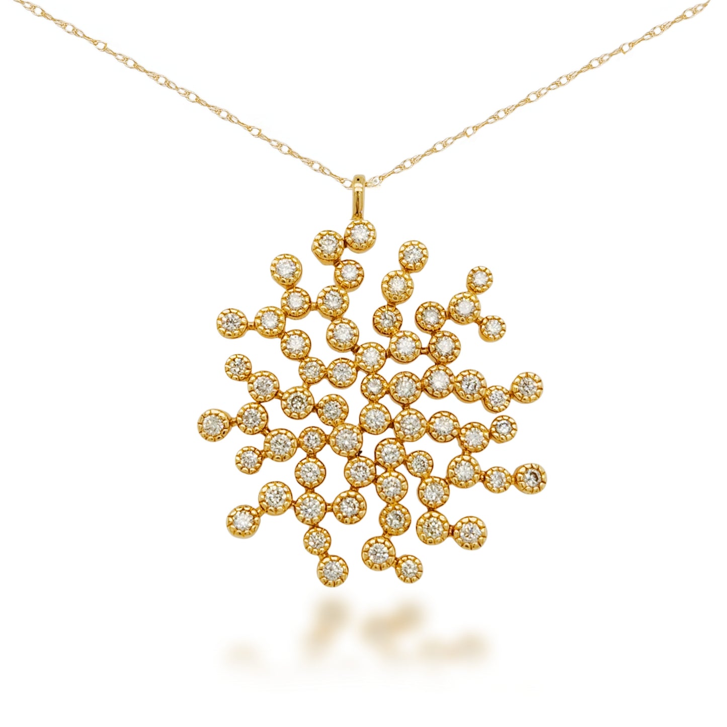 14K Gold Sprinkled Diamond Pendant Necklace