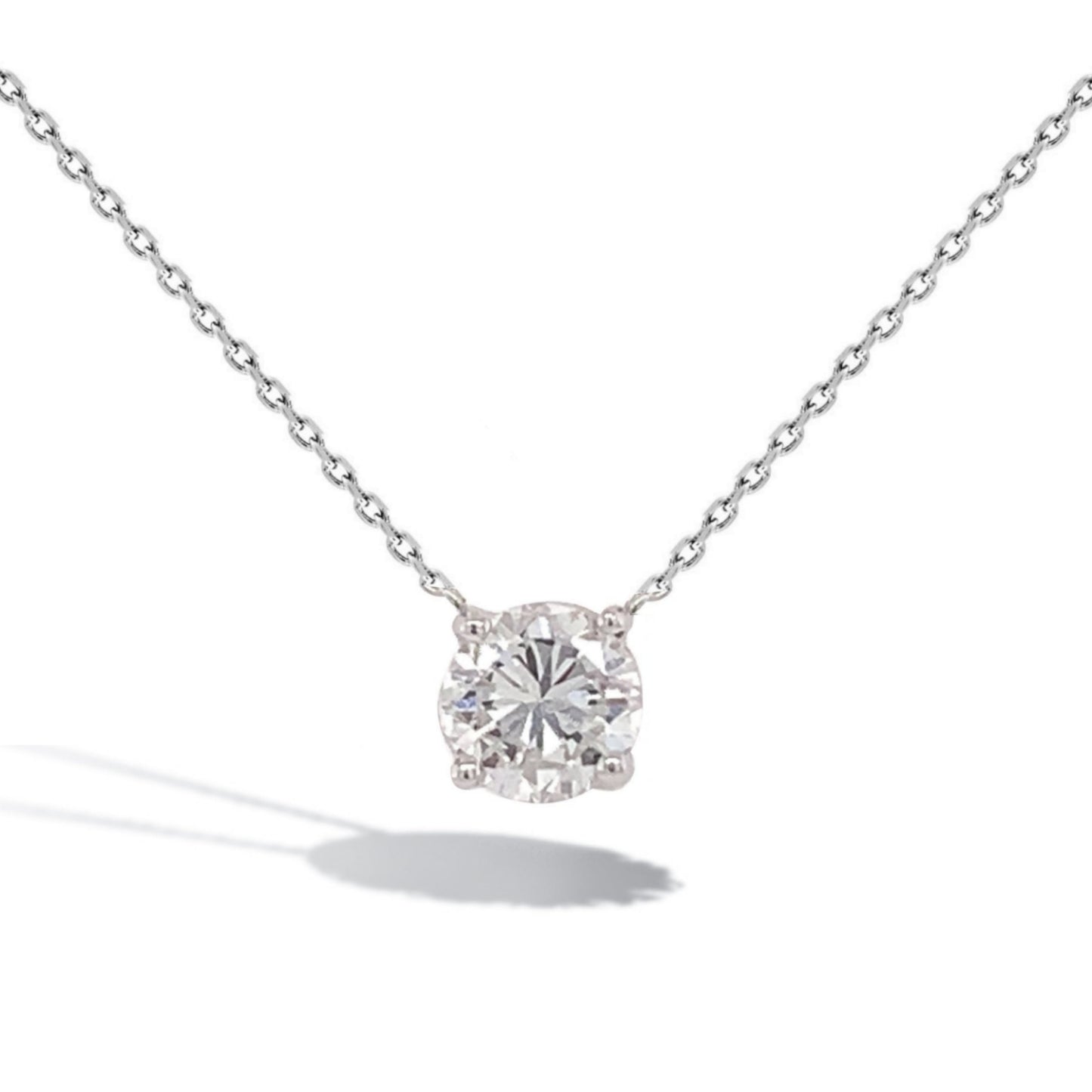 14k Gold Top Quality 1ct. Lab Grown Diamond Solitaire Necklace