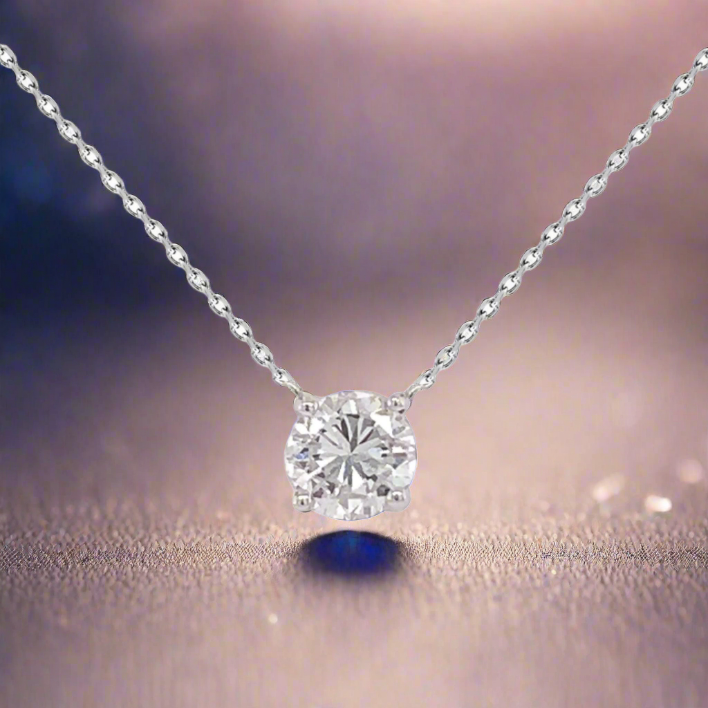 14k Gold Top Quality 1ct. Lab Grown Diamond Solitaire Necklace