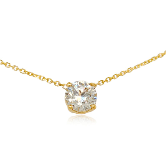 14k Gold Top Quality 1ct. Lab Grown Diamond Solitaire Necklace