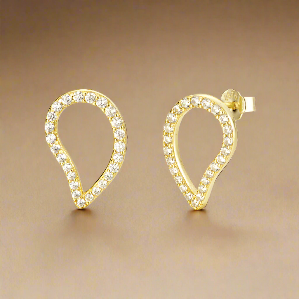 Sterling Silver Inverted Teardrop Stud Earrings