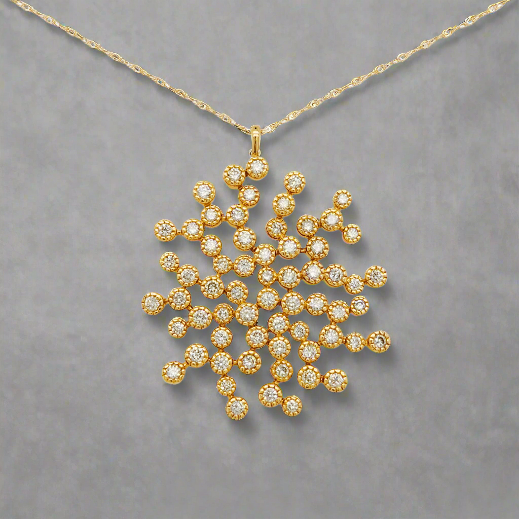14K Gold Sprinkled Diamond Pendant Necklace
