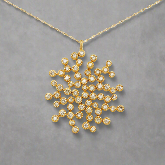14K Gold Sprinkled Diamond Pendant Necklace