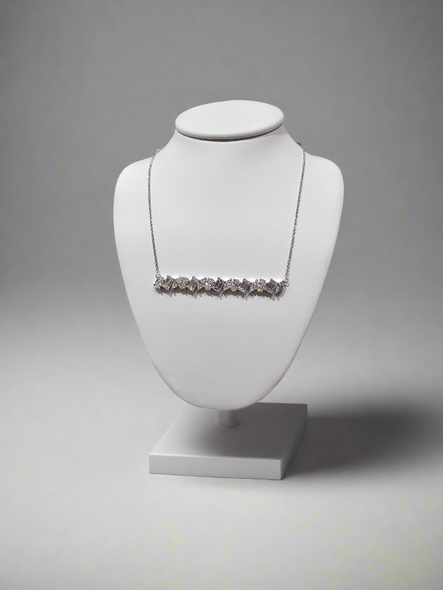 14K Fancy Shape Lab Grown Diamond Bar Necklace