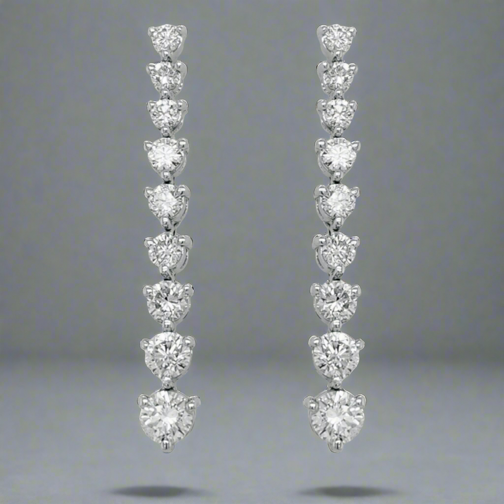 14K Gold Lab Grown Diamond Graduated Tennis Earrings