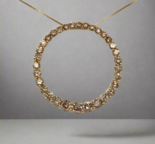 10K Gold Diamond Circle Necklace