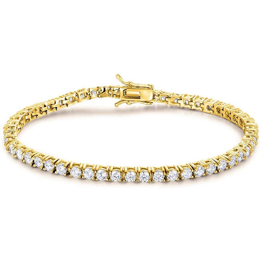Gold Plated Sterling Silver CZ Tennis Bracelet