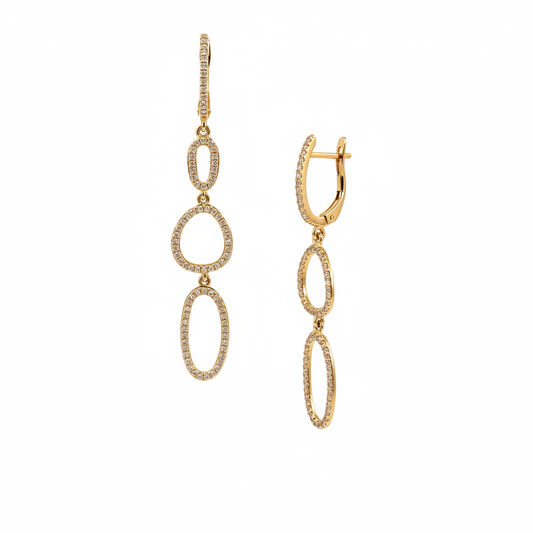 18K Gold Diamond Earrings