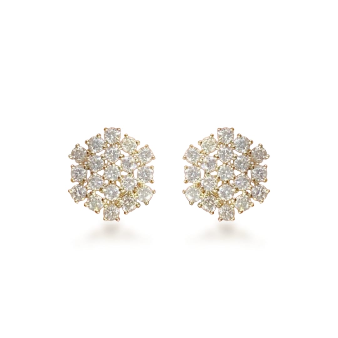 Sterling Silver Cluster Stud Earring