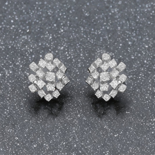 14K Lab Grown Diamond Cluster Earrings