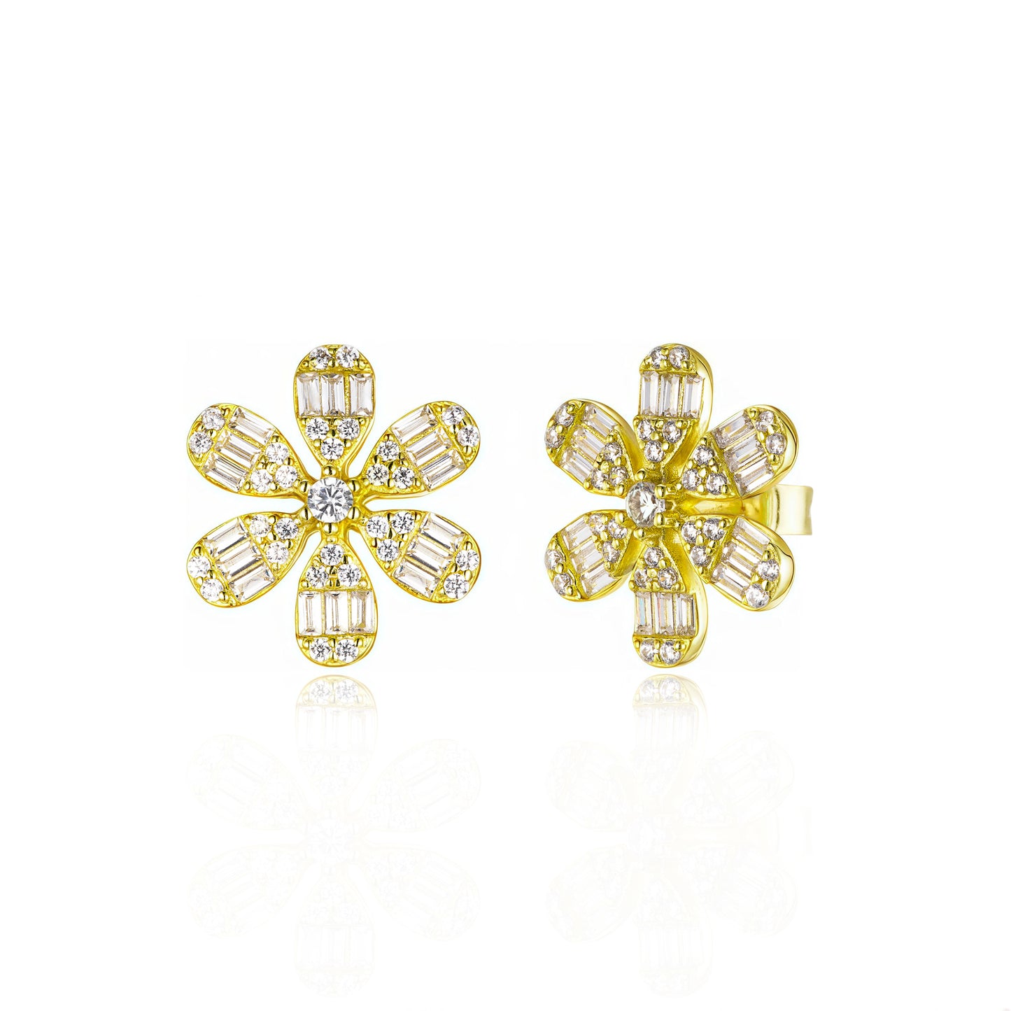 Sterling Silver Flower Stud Earrings