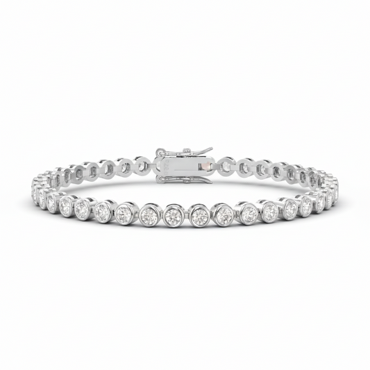 Sterling Silver Bezel Set CZ Tennis Bracelet