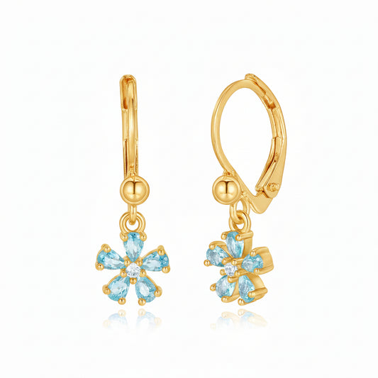 Surgical Steel Leverback Hanging Flower Earrings