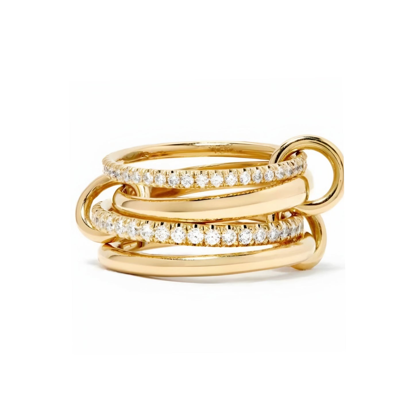 Sterling Silver Interlocking Stacked 4 Ring Set
