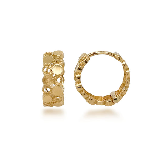 14k Gold Double Row Hoop Earrings