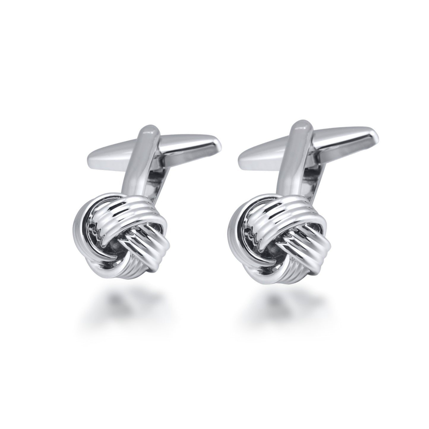 Silver Color Woven Knot Cufflinks