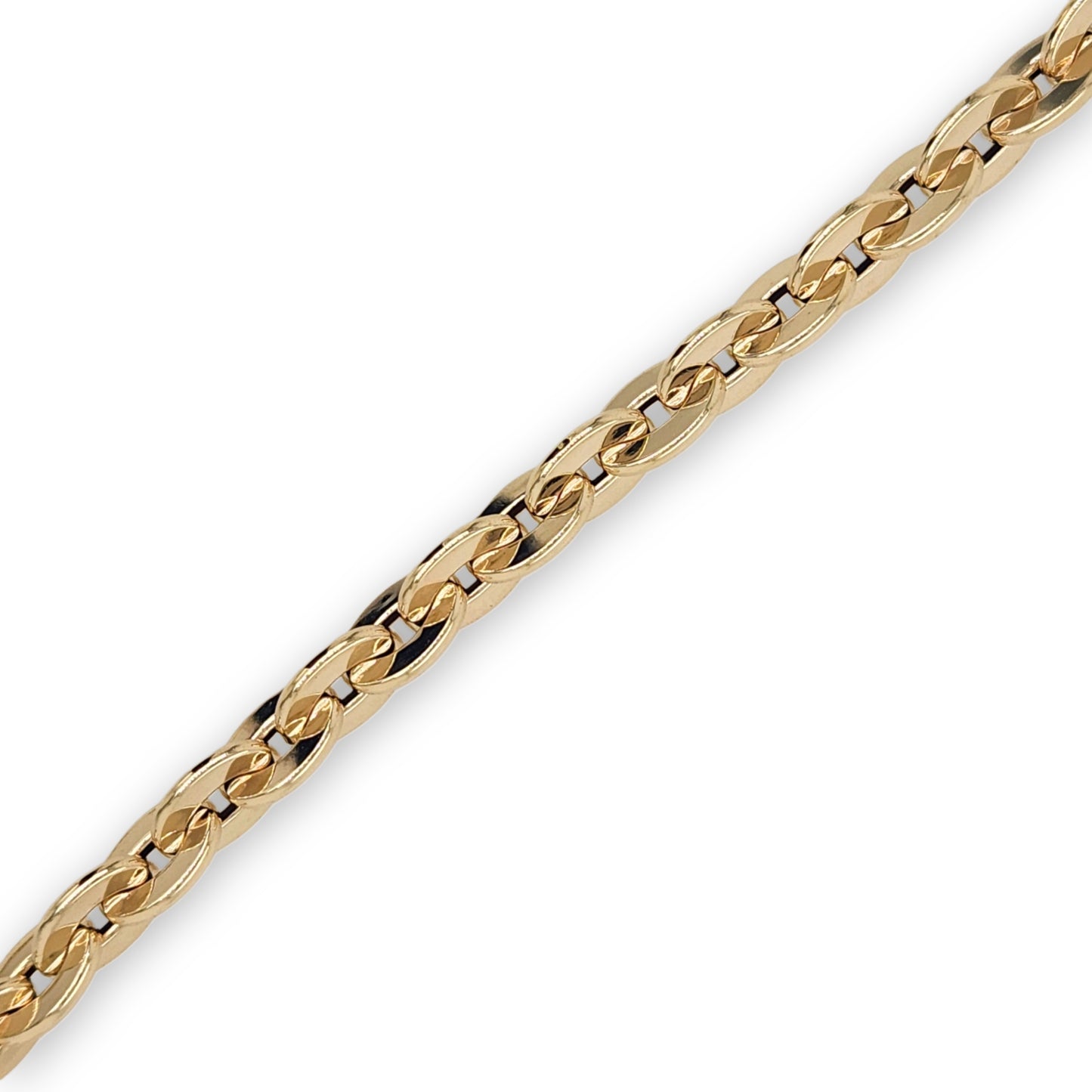 14k Gold Small Flat Link Oval Link Bracelet