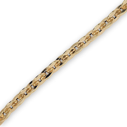 14k Gold Small Flat Link Oval Link Bracelet