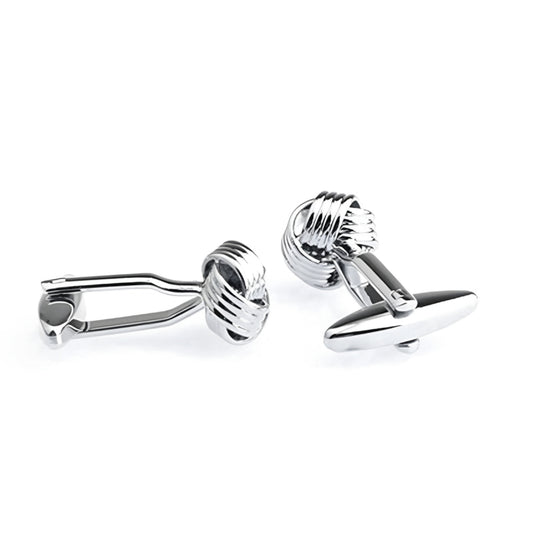 Silver Color Woven Knot Cufflinks