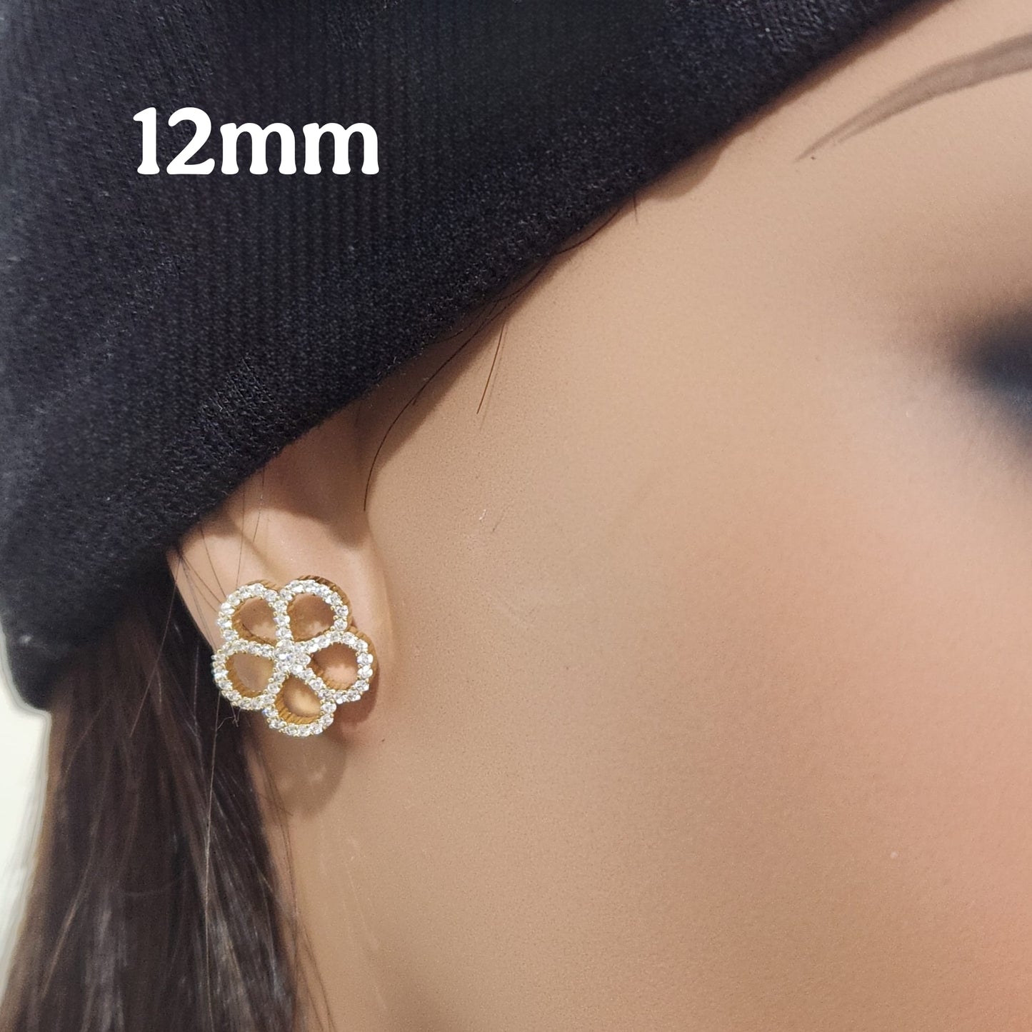 Surgical Steel CZ Flower Stud Earrings