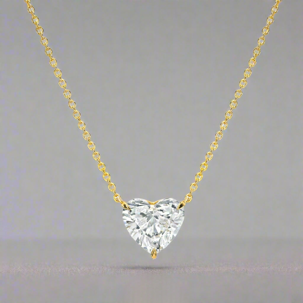 Sterling Silver CZ Heart Necklace