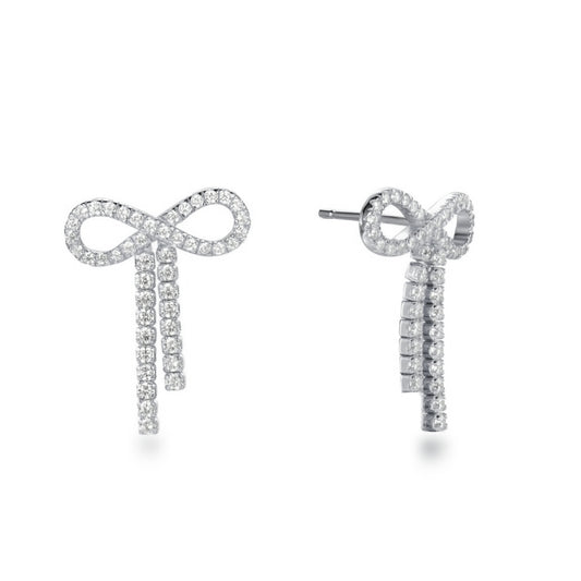 Sterling Silver Elegant CZ Bowknot Earrings