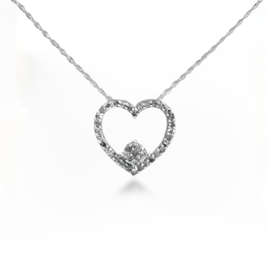 10k Gold Diamond Heart Necklace