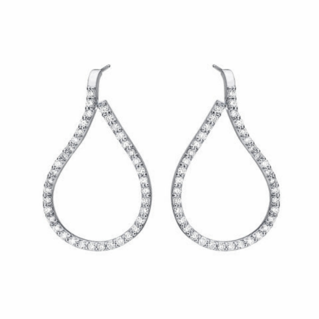 14K "J" Lab Grown Diamond Hoop Earrings