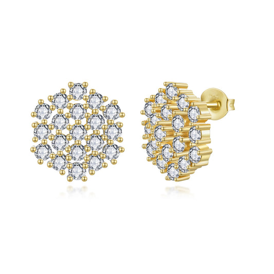 Sterling Silver Cluster Stud Earring