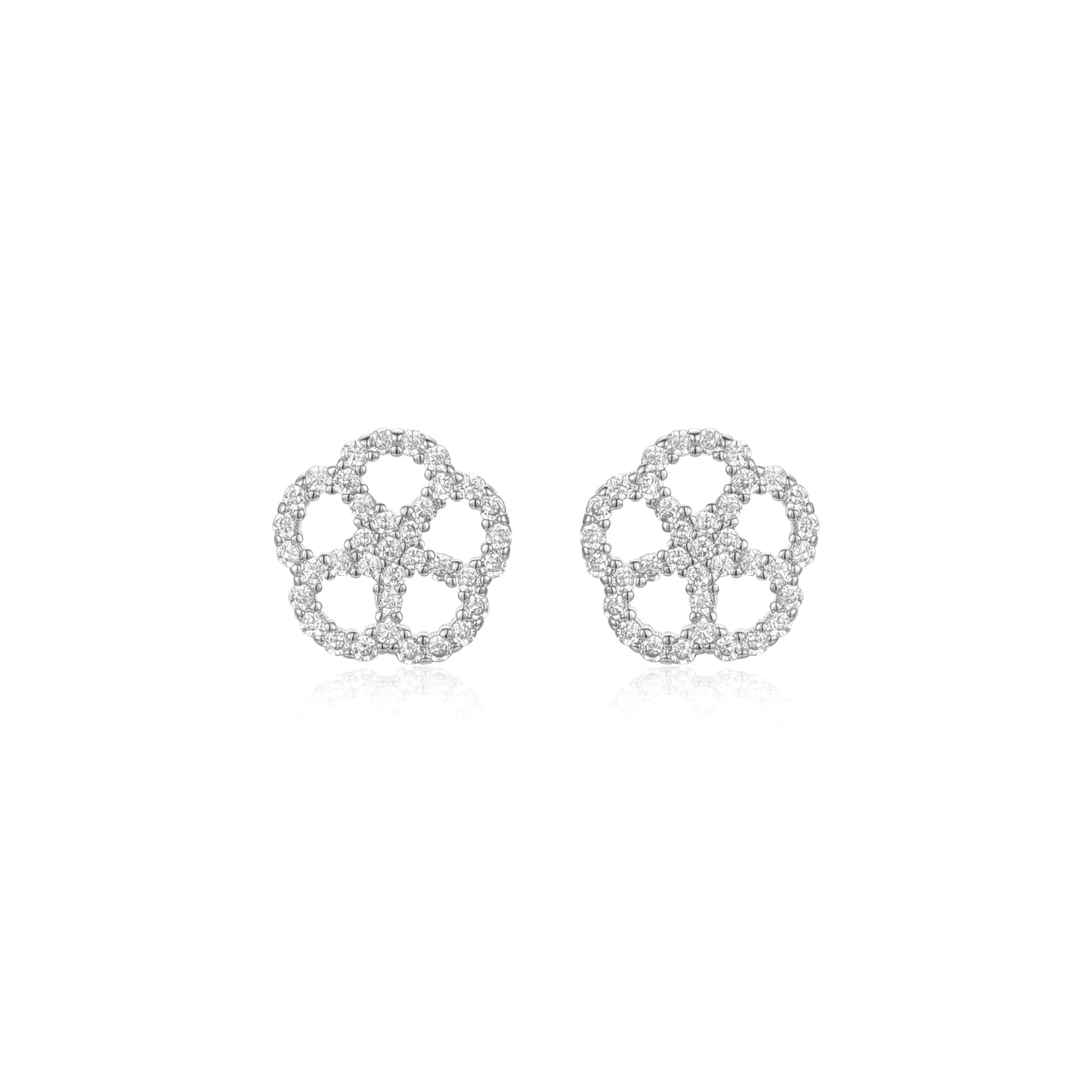 Surgical Steel CZ Flower Stud Earrings