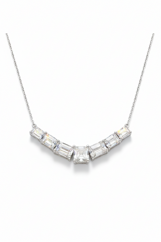 Asscher & Emerald Cut CVD Lab Diamond Arc Necklace