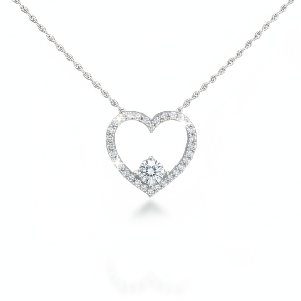 10k Gold Diamond Heart Necklace